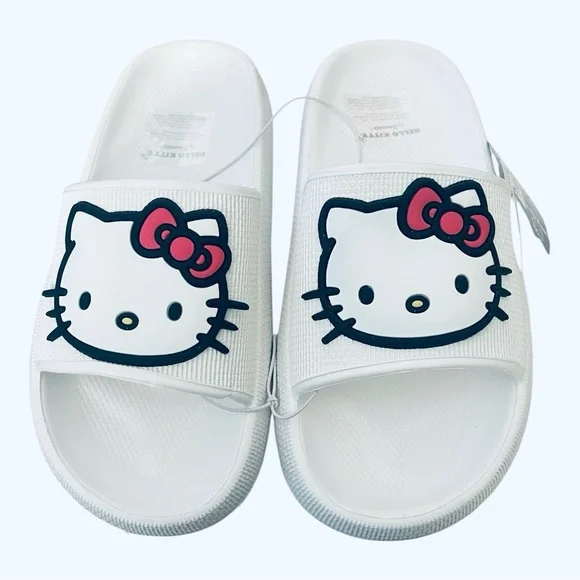 089 Hello Kitty White Slides Womens Size Small - Picture 5 of 6